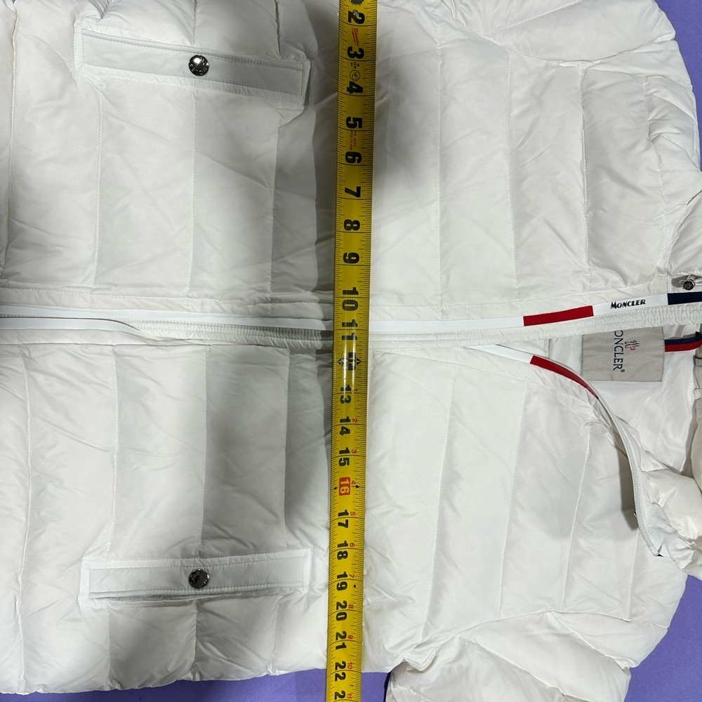 Moncler Cream Puffer Jacket with Logo Patch - Picture 11 of 13